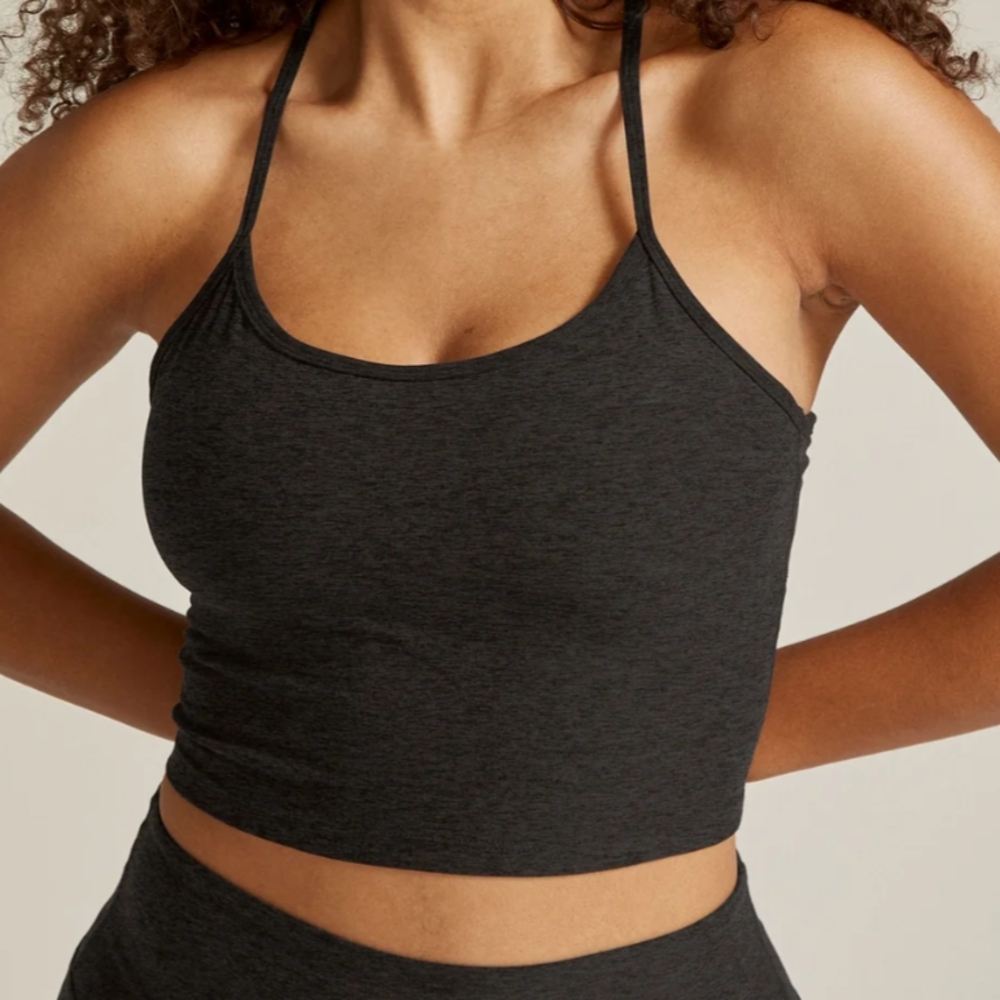 Beyond Yoga Black Slim Racerback Cropped Tank